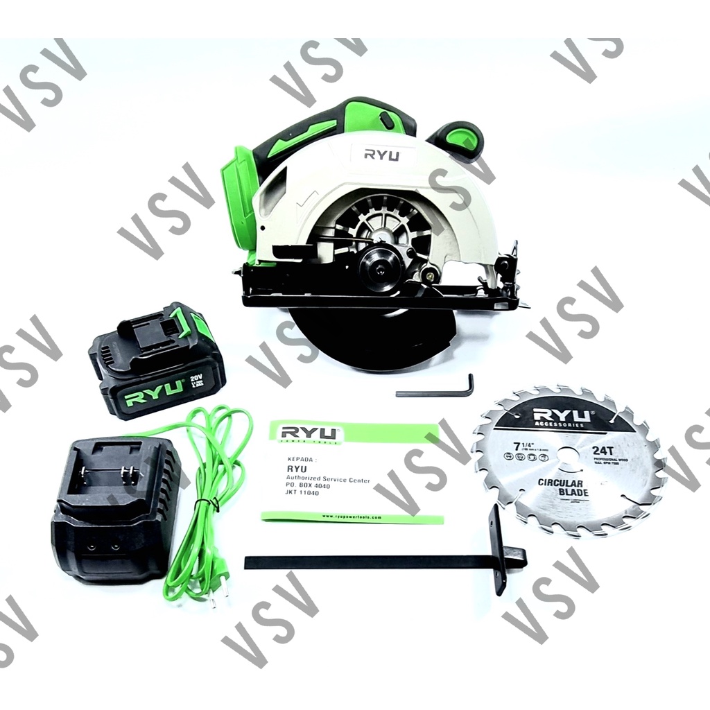 RYU RCCS185 Cordless Circular saw 185mm Mesin Potong Kayu Baterry Circle