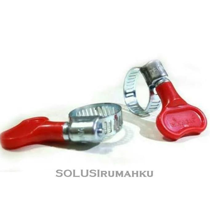 siap kirim] Klem Selang Putar 7/8" - 1" STAINLESS / Klem Selang Kuping Merah