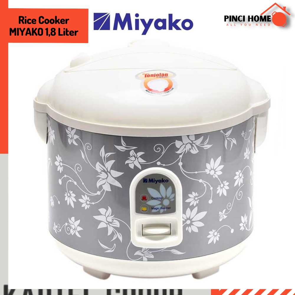 Rice Cooker Miyako 1,8 Liter Stainless Steel 3in1 Motif Bunga