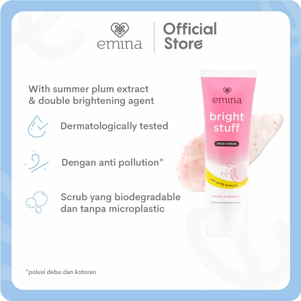 EMINA BRIGHT STUFF FACE SCRUB 50 ML / SCRUB WAJAH EMINA