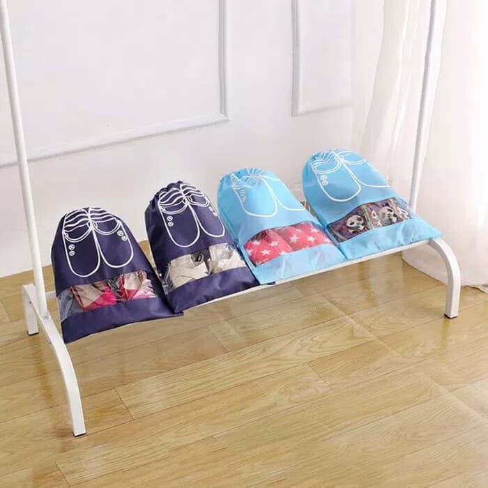 Mega_1688 Kantong Tas Sepatu Serut - Portable Nonwoven Travel Shoes Bag Size L MG605