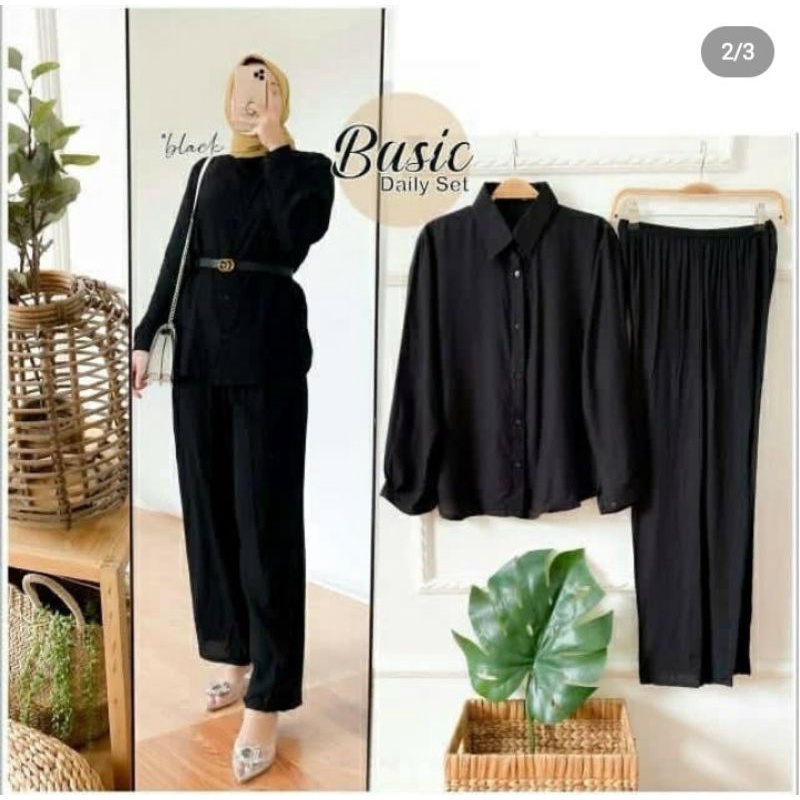 setcel kemeja wanita panjang rayon