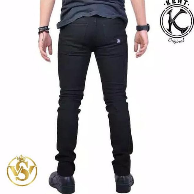 YKU3 CELANA JEANS PRIA ORIGINAL CELANA LEVIS COWOK SLIM FIT PENSIL HITAM - HITAM, S 130T