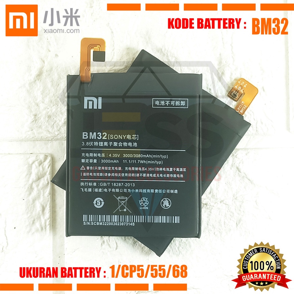 Baterai Battery Original Xiaomi BM32 &amp; BM-32 For tipe HP Batre Mi 4 - Mi4