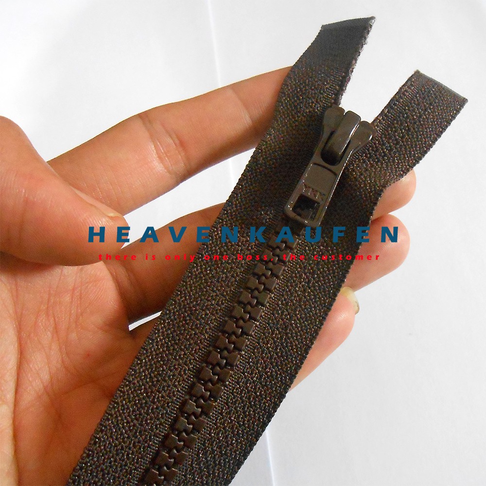 Resleting Sleting Jaket YKK Vislon/Gigi Jagung 80 cm Coklat