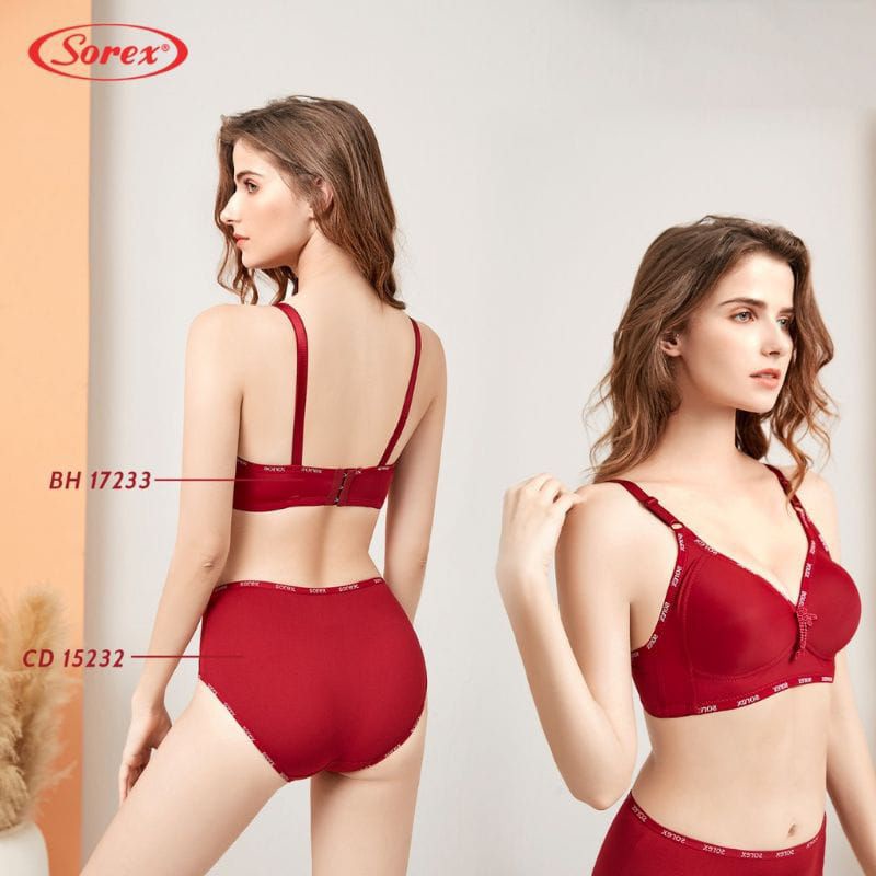 SOREX Casual style Bra 17233 Busa tipis Tanpa Kawat Kait 3 CUP Besar