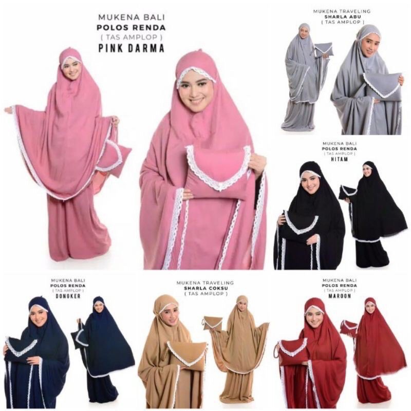 Mukenah Polos Renda Hyget / Mukenah Bali terbaru