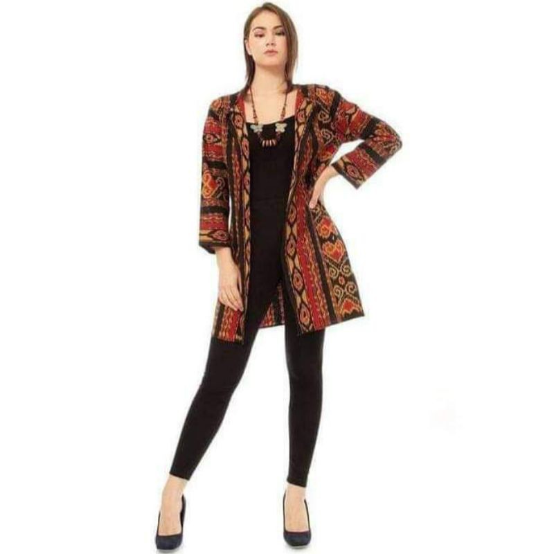 Outer blazer tenun ikat etnik