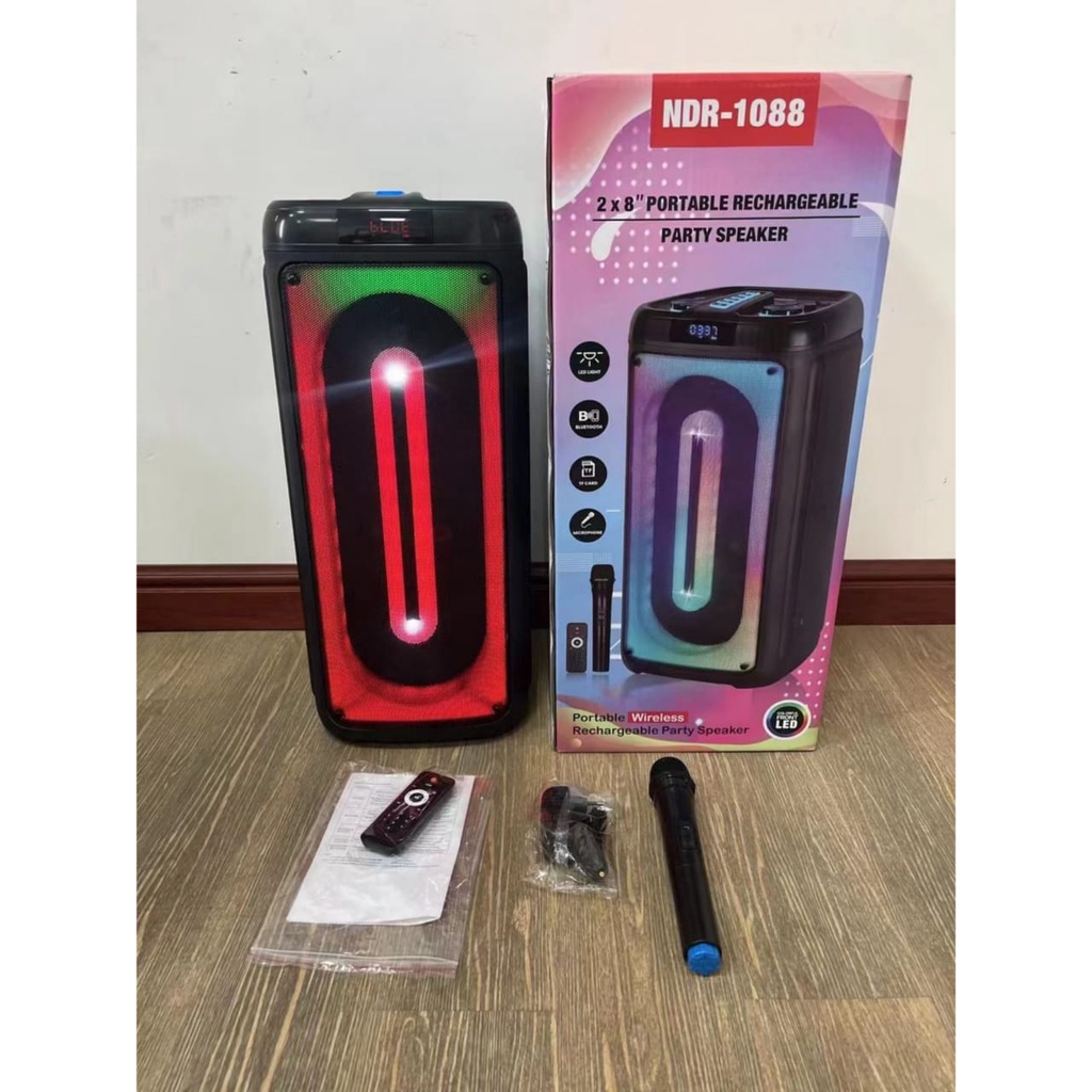 Speaker Bluetooth NDR-1088 RGB Led 16 inch Jumbo + Remote Kontrol &amp; Mic