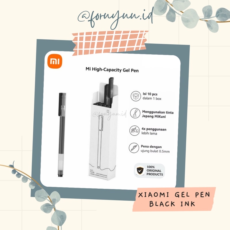 

《FORUYUU.ID | ORIGINAL》XIAOMI HIGH CAPACITY GEL PEN 0.5 MM BLACK GEL INK PEN XIAOMI GEL PEN CAIR PULPEN CAIR MIJIA PENA
