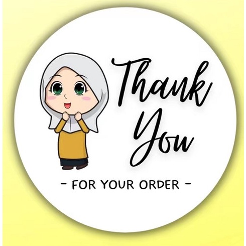 STICKER CUSTOM THANK YOU MADE WITH LOVE FOR YOUR ORDER HIJAB 2.5 CM