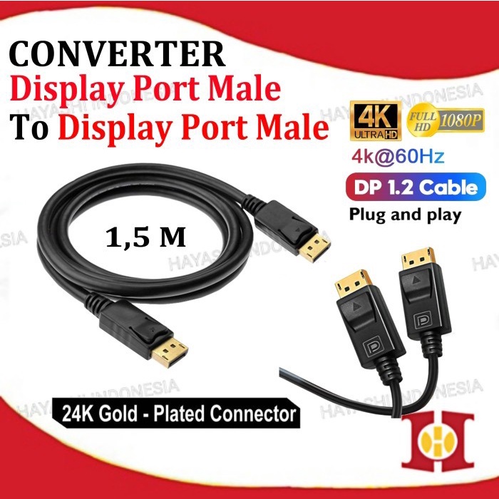 HDMI display port male to male 1.5m