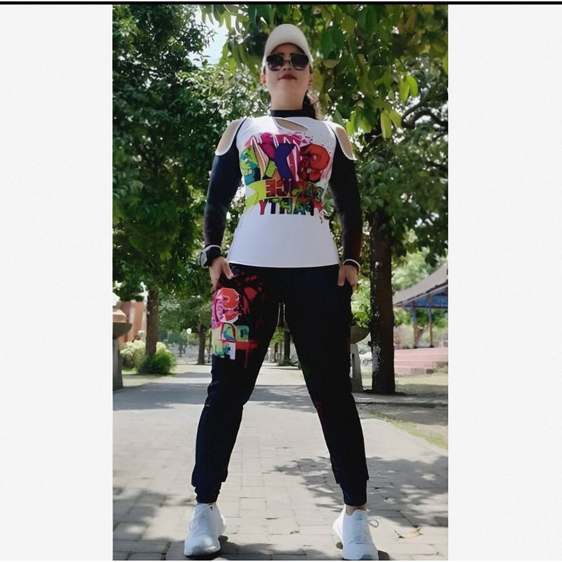 Setelan olahraga senam , zumba aerobic dll sxb sport Indonesia longsleeve dan joger