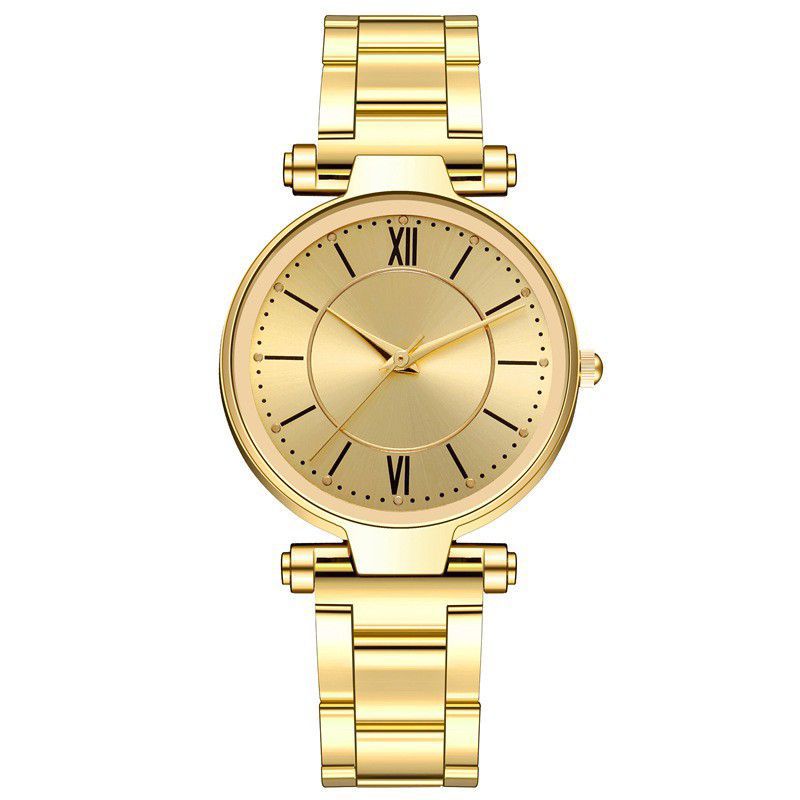 (Cod)Jam Tangan Wanita Fashion Quartz Romawi Strap Rantai/Stell (Dikirim Jakarta)