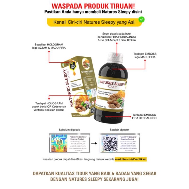 NATURES SLEEPY Madu Natures Sleepy Obat Susah Tidur Insomnia Herbal Lelap Tidur Imsomnia Ngantuk Lebih Cepat Melancarkan Peredaran darah Mengurangi Stress dan meredakan ketegangan syaraf  Menyegarkan Badan Memperbaiki Kualitas Tidur &amp; Pola Tidur