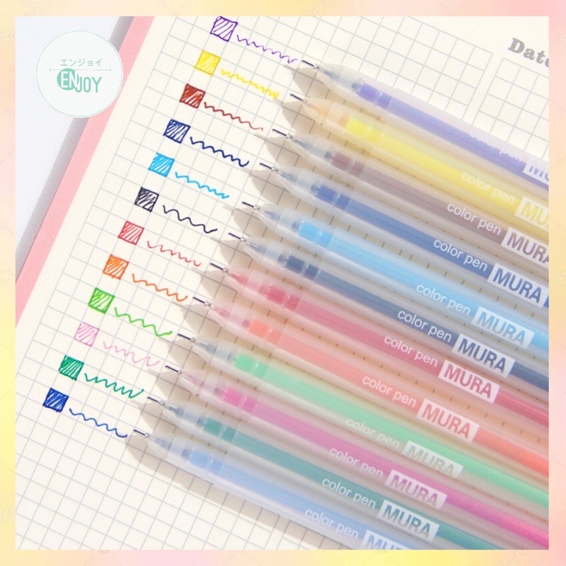 

Pulpen Pena Warna Warni Aesthetic 0.5mm Mura - AT20