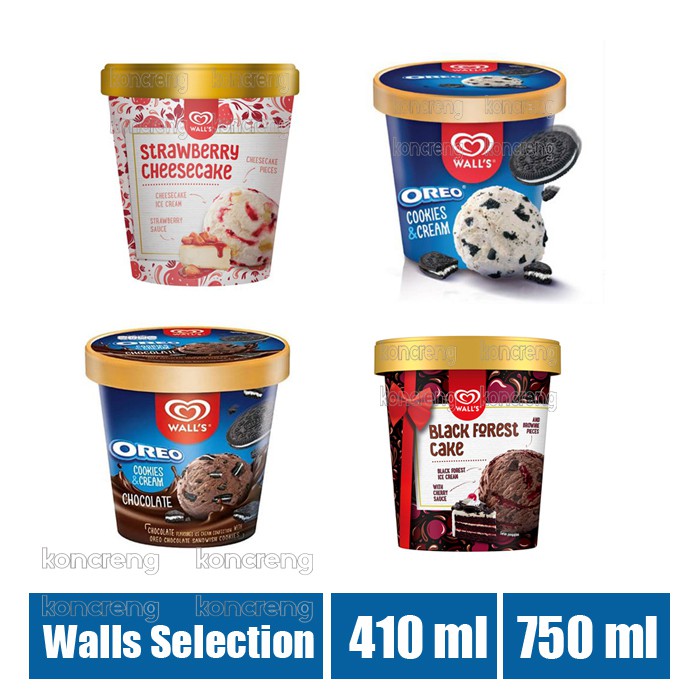 

Strawberry Cheesecake Oreo Cookies Choco Nutty Chocolate Walls Selection 410 ml Wall's 750 ml