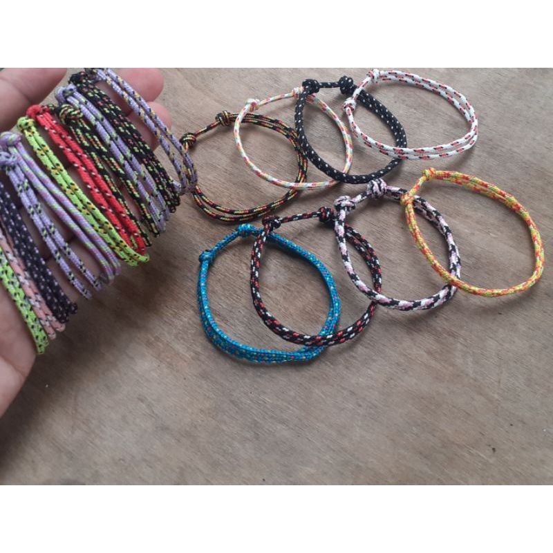 Gelang Tali Prusik simple 2mm 2 mm Gelang Pria Gelang Wanita handmade threecolor