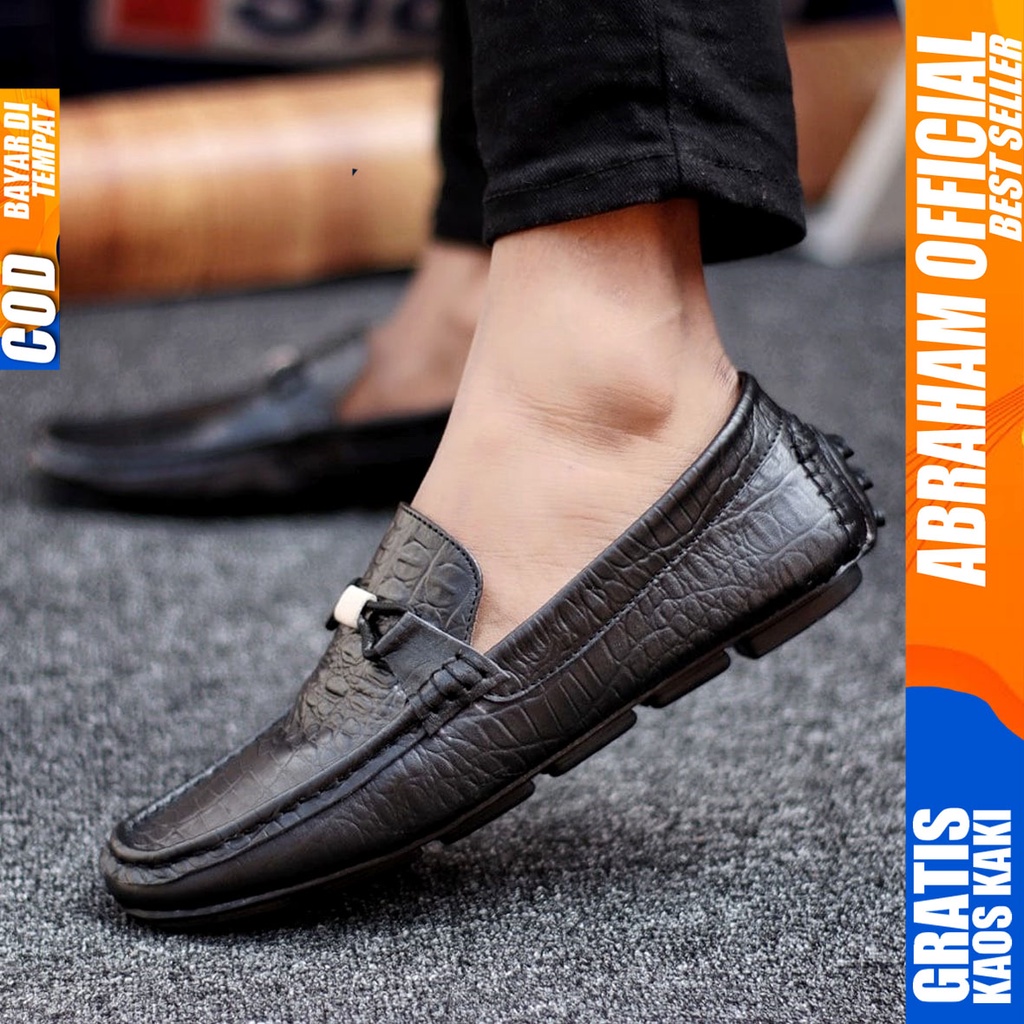 Abraham Paris -Sepatu Loafers Casual Pria Pantofel Anti Slip Kantor Sepatu Cowok