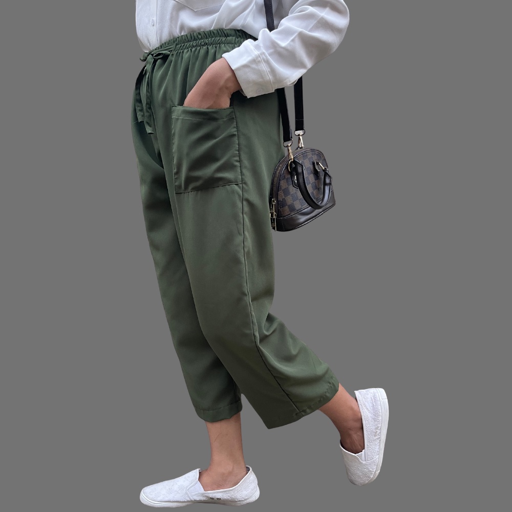 CELANA WOLFIS CROP KEKINIAN BAGY PANTS 7 9 WANITA KOREA MURAH