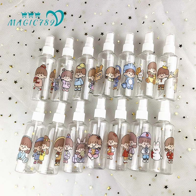 Magic789 50ml 100ml Cartoon Spray Bottle Small Travel Bottles for Cosmetic Shampoo Perfume Container