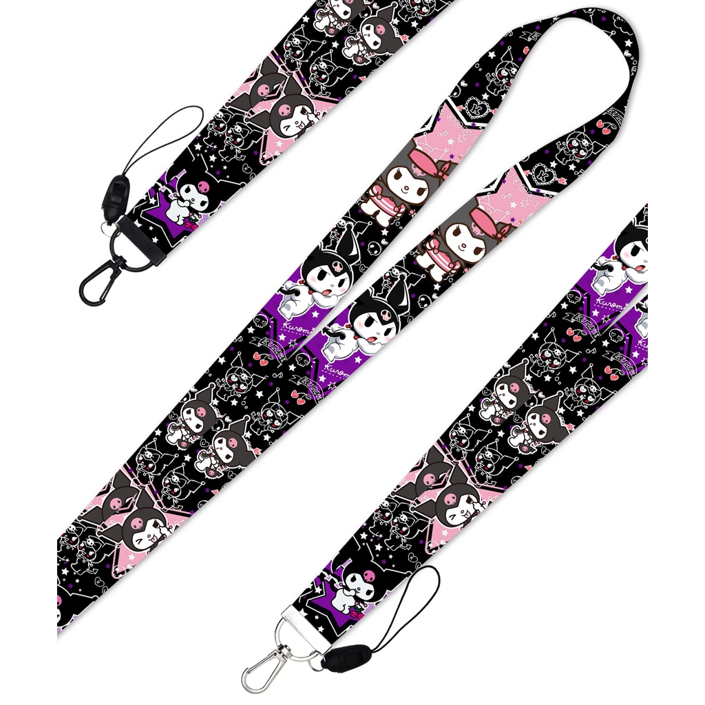 Gantungan Kunci Tali lanyard Motif Kartun kuromi kuromi Untuk Aksesoris Handphone