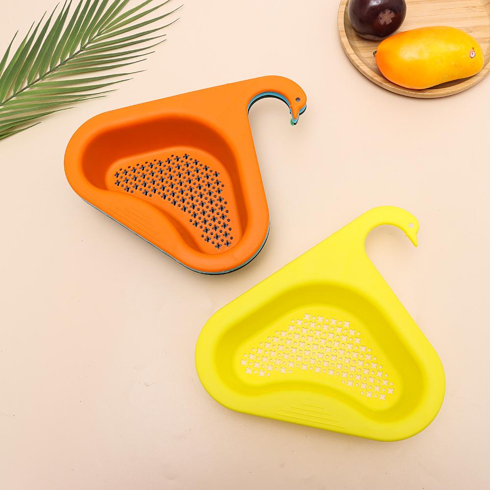 Solighter Swan Drain Basket Gadget Alat Buah Sayur Rak Saringan Wastafel Multifungsi