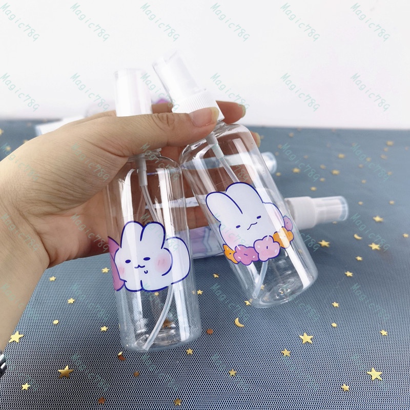 Magic789 Cute Rabbit Cartoon Spray Bottle 100ML Plastic Travel Size Bottles for Cosmetic Perfume