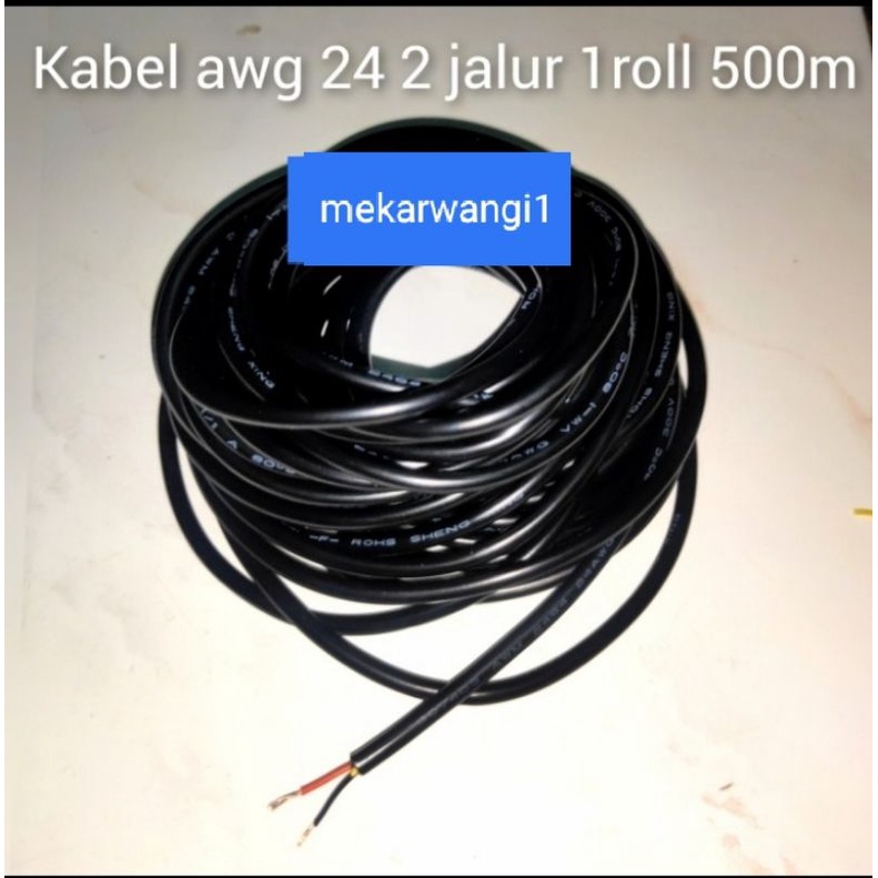 Kabel awg 24 2 jalur 500m + selongsong