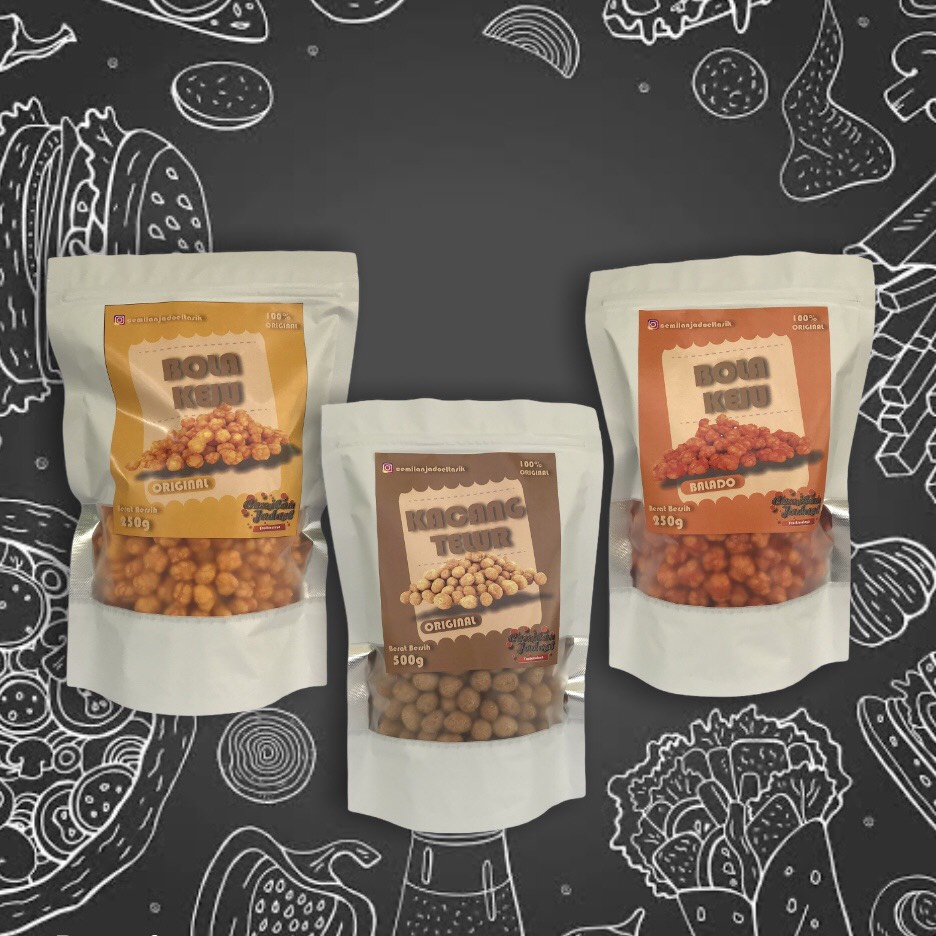 

Paket Hemat 2 Cemilan Snack : Kacang Telur 500 gr + Pilus Jagung Ori + Pilus Jagung Balado 250 gr