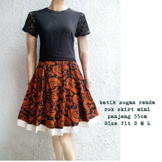 Rok batik renda mini sogan skirt