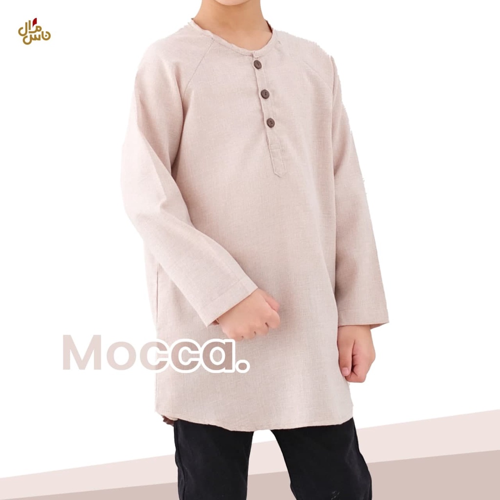 Baju Koko Anak Laki-Laki Lengan Panjang Model Kemeja Koko Husen GRATIS PECI