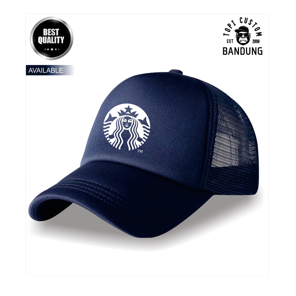 Topi Trucker STARBUCK Pria Wanita Topi Jaring Jala STARBUCK Trucker Cap Bisa Tulis Nama Bisa COD Gratis Masker Original High Premium Qualit