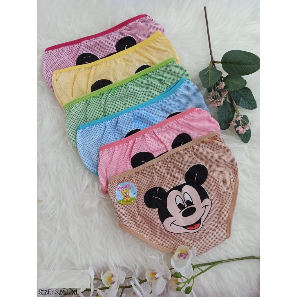 MURAH!! isi 3 PCS Celana Dalam Anak Perempuan Motif MINIE MOUSE usia 3 s/d 12 Tahun - CD Wanita - CD Anak Cewek - CD Karakter LUCU - Dalaman Anak BERMOTIF KARAKTER TERBARU