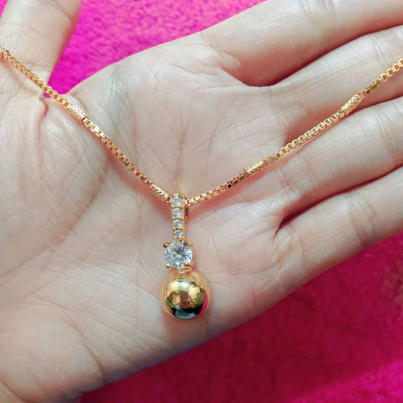 (Anti Karat) Kalung Wanita Mewah Plus Liontin Replika Emas