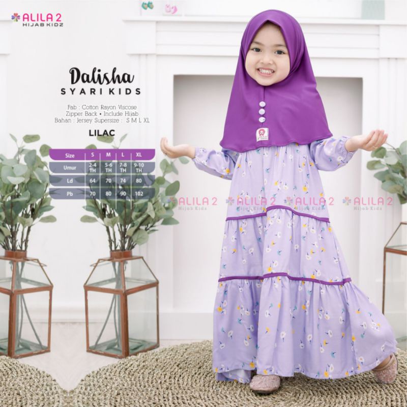 DALISHA DRESS KIDS FREE HIJAB ALILA
