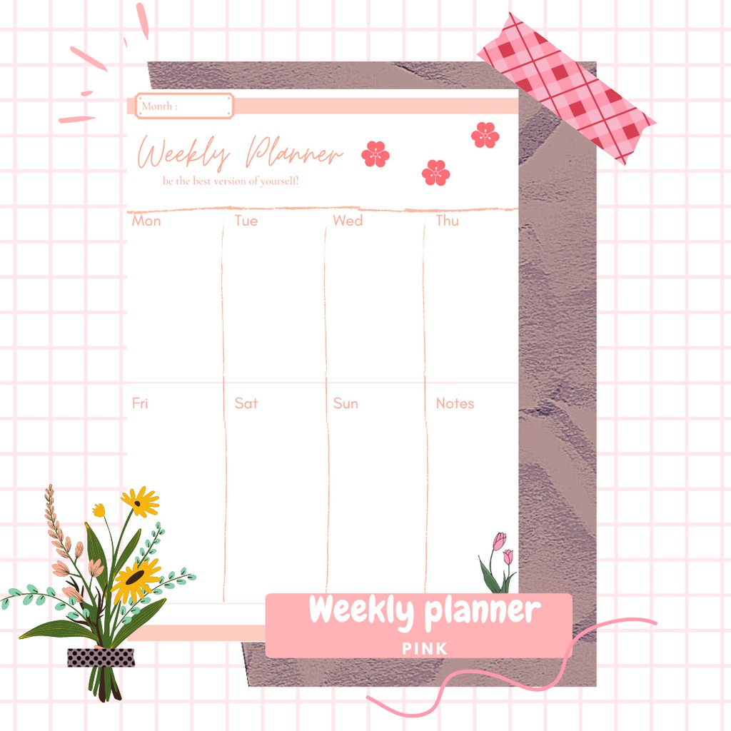 

B5 Weekly Planner Sakura Aesthetic by Passionerie set 6 Bulan