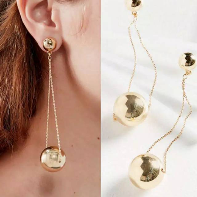 Anting Gantung Panjang Model Bola Simple