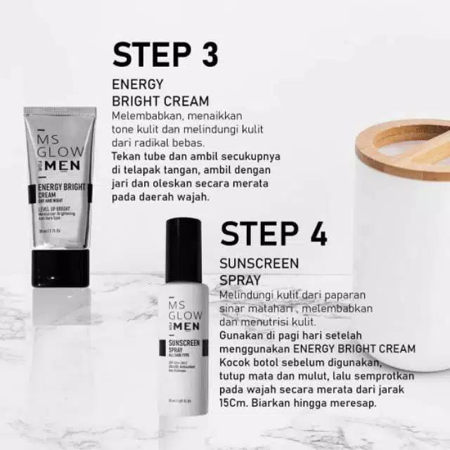 MS GLOW FOR MEN Skincare Pria Paket Perawatan Wajah Original MS GLOW