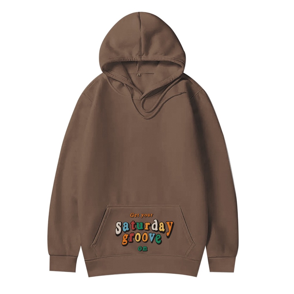 SATURDAY GROOVE SWEATER HOODIE JUMPER Size M-XXL
