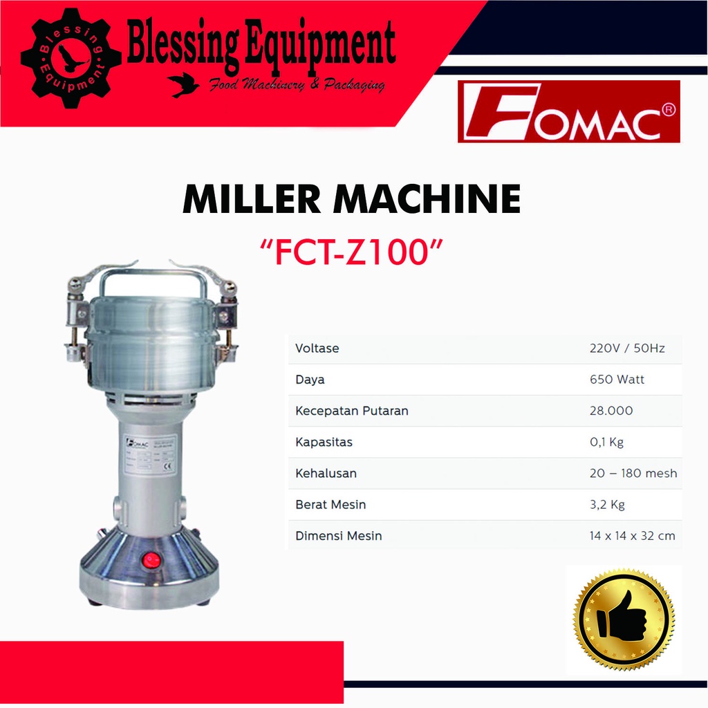 FCT-Z100 Miller Machine/Mesin Penggilingan Gula "Fomac"