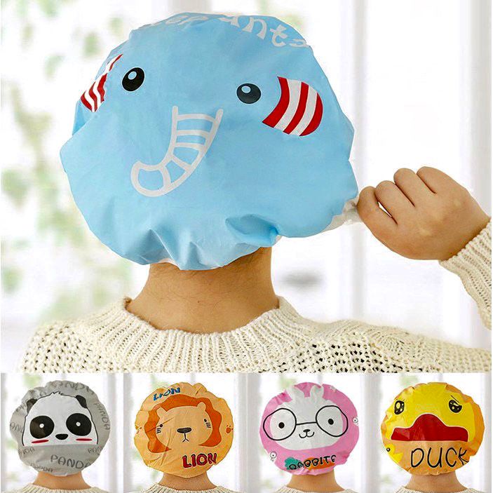 Topi Keramas Shower Cap Penutup Rambut Topi Mandi Karakter Kartun Motif Random Penutup Rambut Topi Mandi Masak Tahan Air Topi Keramas bayi anak dan dewasa | Topi keramas shower cap anti air