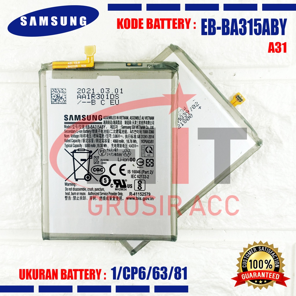 Baterai Battery EB-BA315ABY Samsung A31 / A315 / A315F