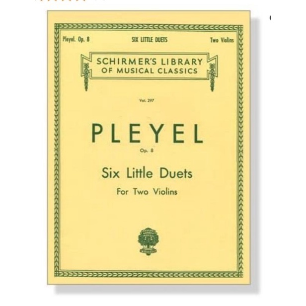 Buku Pleyel Six Little Duets op.8 for two violins Buku biola Schirmer Library