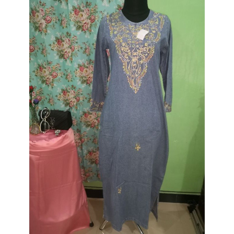 preloved setrok / gamis denim