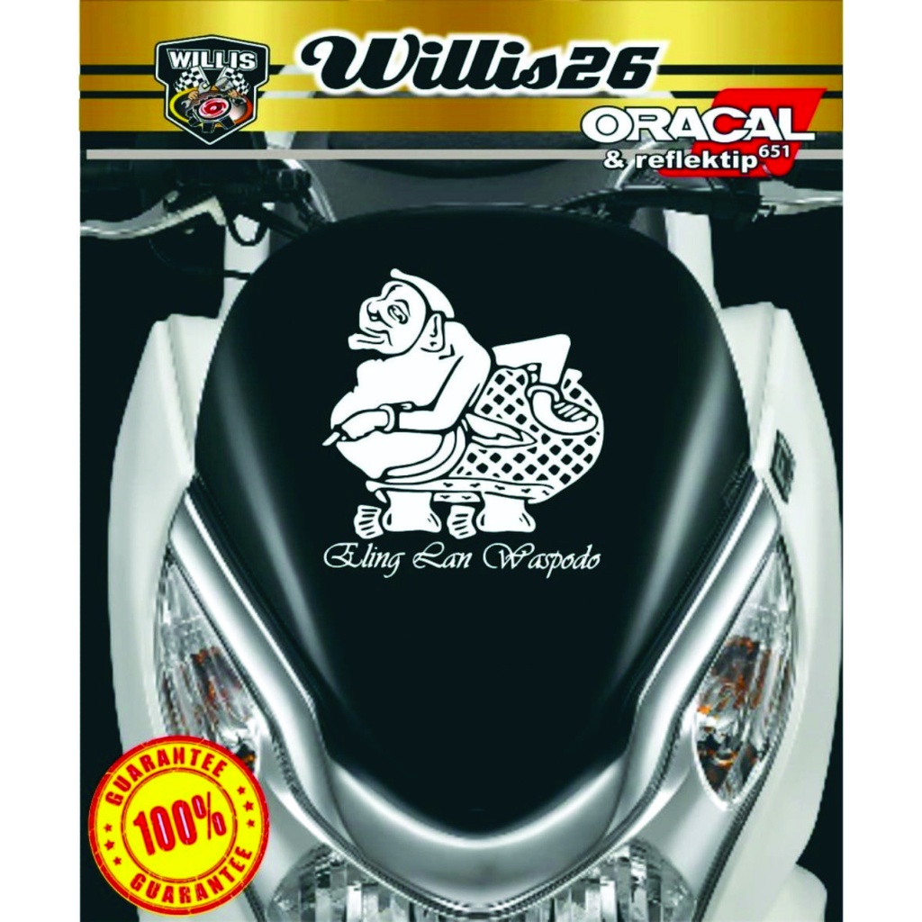 Terlaris Sticker Wayang Semar Visor Motor NMAX PCX Cutting Stiker