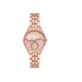 jam tangan MK lauryn rosegold pink dial