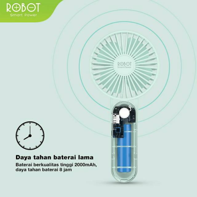 Robot RT-BF11 3 in 1 USB Mini Fan 2000mAh Powerbank