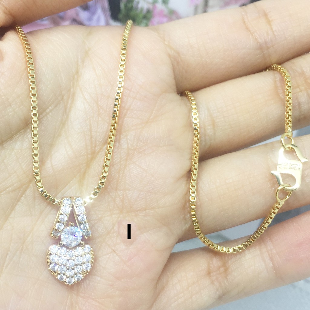 Kalung Liontin Love Teardrop Solitaire Bulat Berlian Xuping Gold - BN240