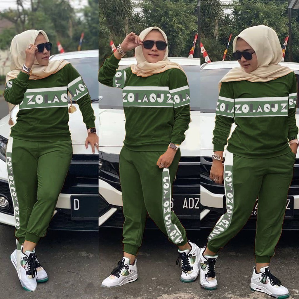 INDOBEST SETELAN NANDA GOWES / PAKAIAN OLAHRAGA WANITA GYM / LENGAN PANJANG